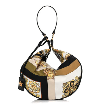 Versace Nylon Calfskin Barocco Mosaic Python Print Hobo Bag Multicolor 3 of 12