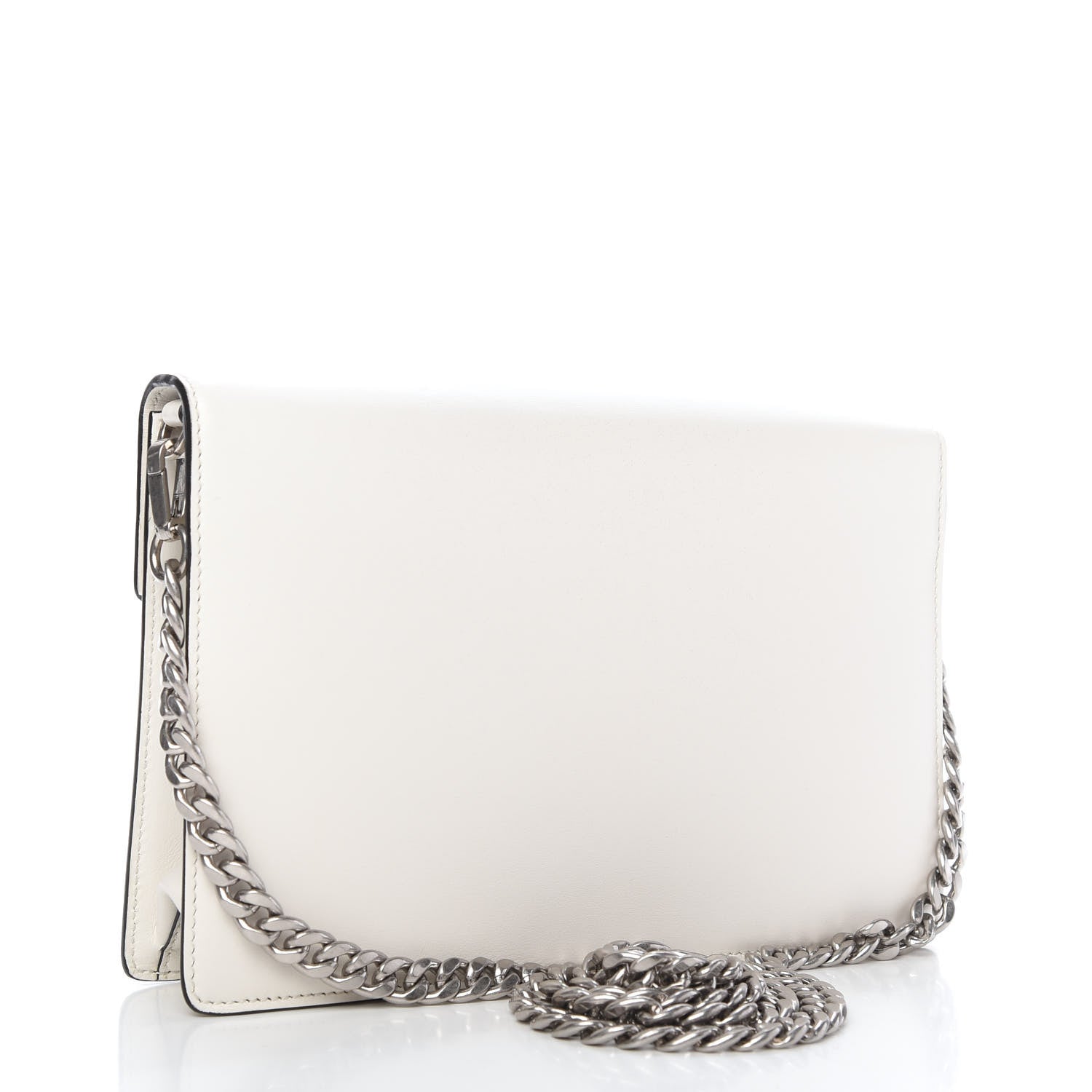 Prada Spazzolato Logo Envelope Shoulder Bag White 3 of 9