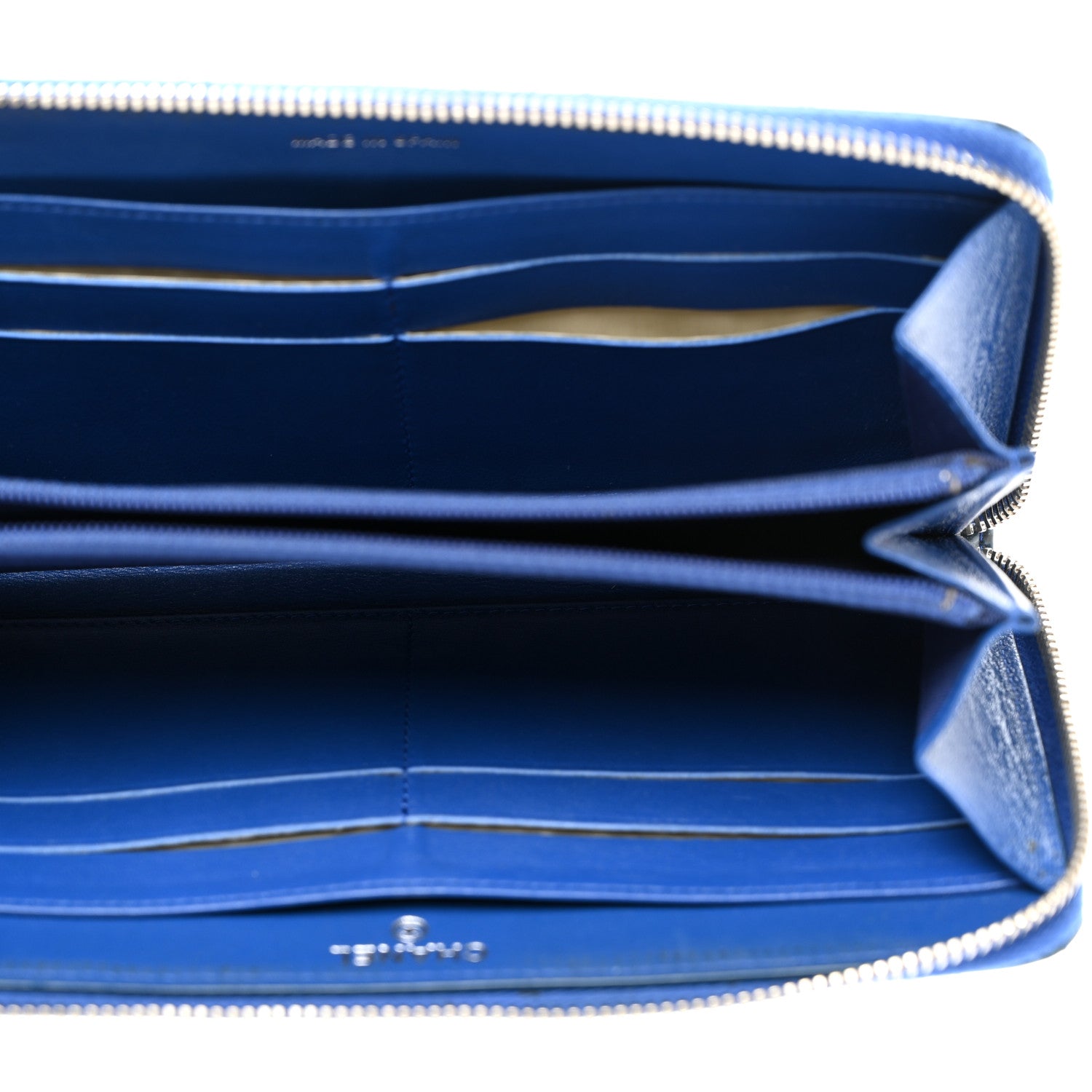 Chanel Patent Calfskin Quilted Large Gusset Zip Around Wallet Blue 5 of 10