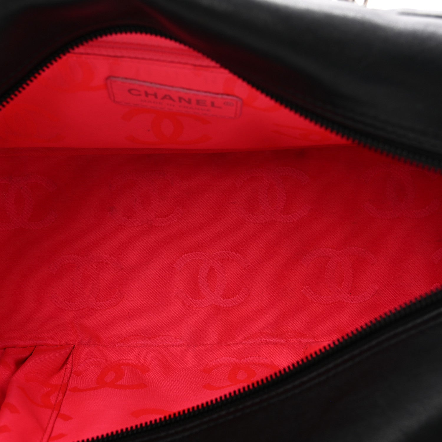 Chanel Calfskin Quilted Large Cambon Bowler Black White 5 of 13