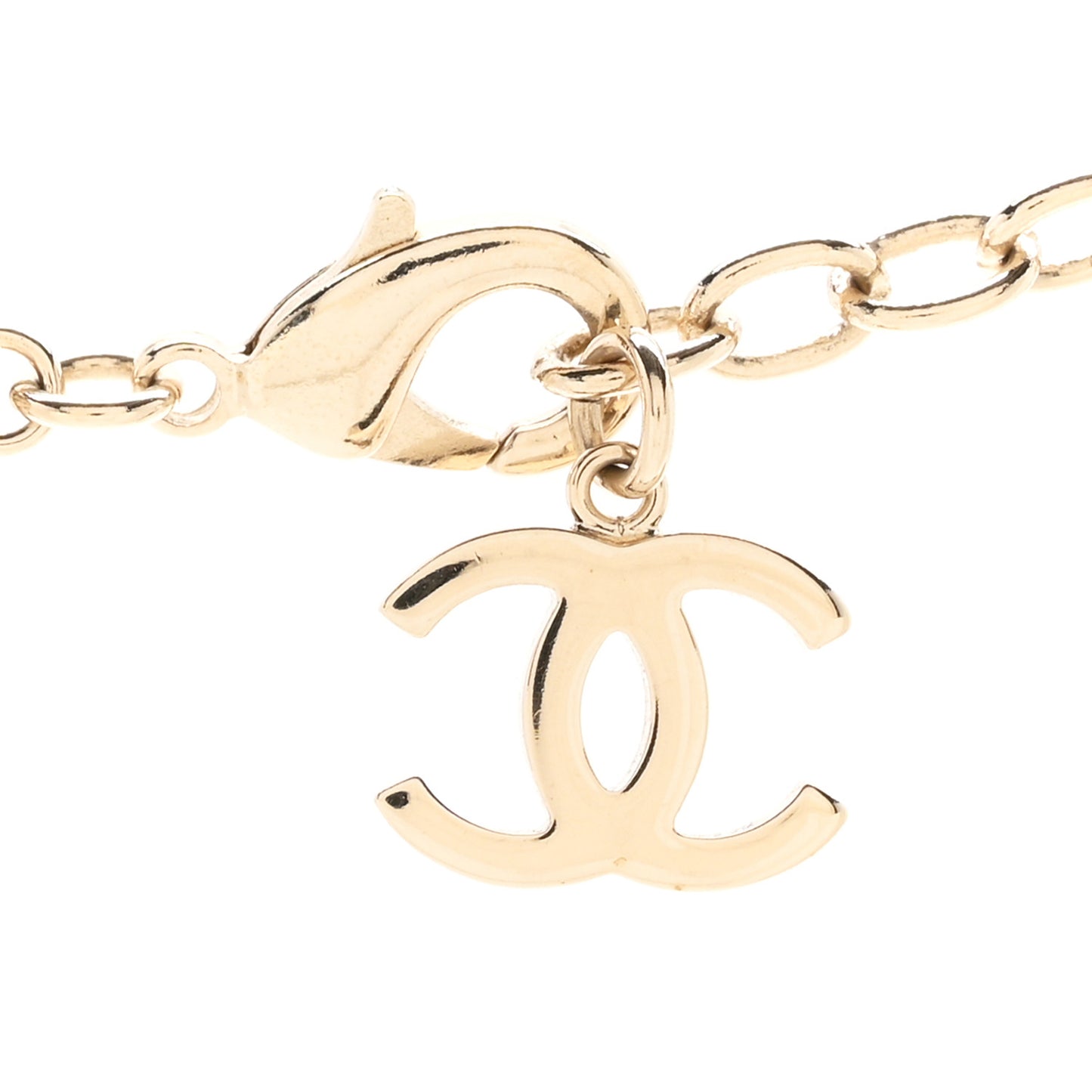 Metal Crystal CC Choker Necklace Gold
