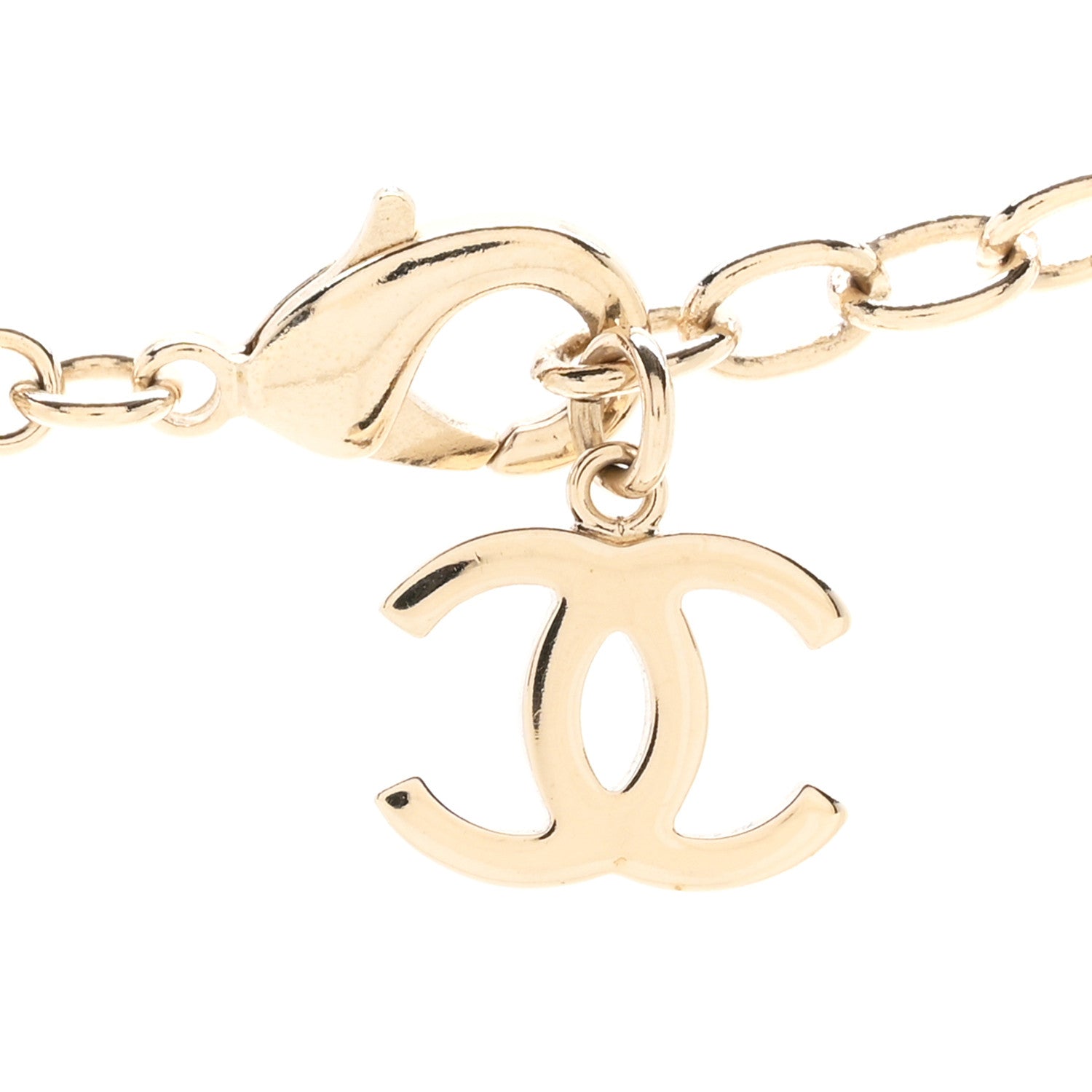 Chanel Metal Crystal CC Choker Necklace Gold 5 of 7