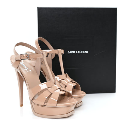 Saint Laurent Patent Tribute 105 Platform Sandals 39 Nude 10 of 10