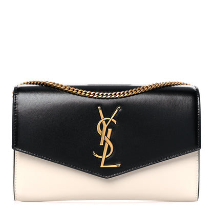 Saint Laurent Smooth Shiny Calfskin Uptown Chain Wallet Black Crema Soft 3 of 12