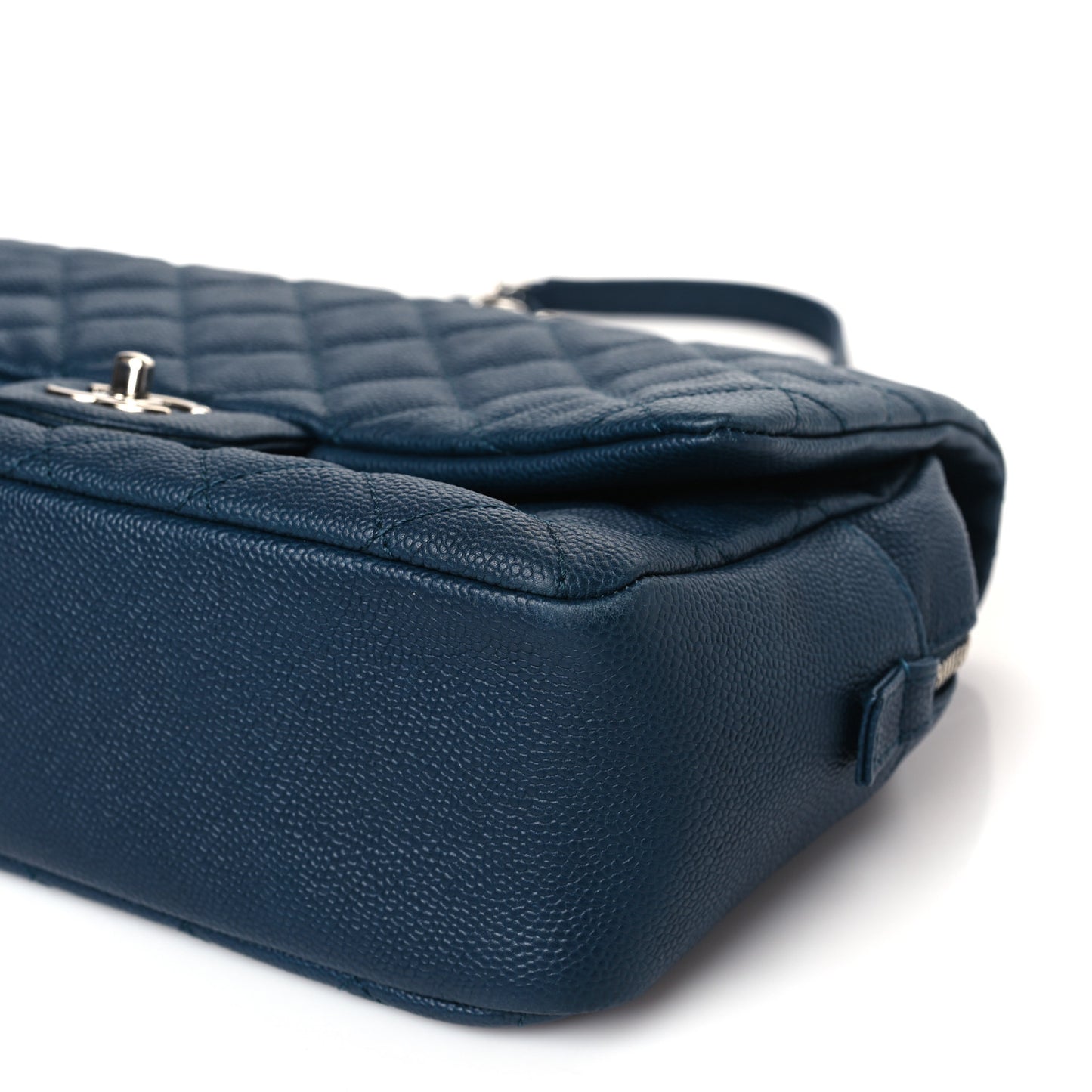 Caviar Quilted Jumbo Easy Flap Blue