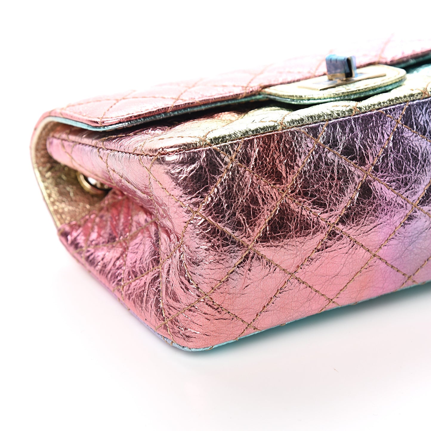Metallic Goatskin Quilted Mini 2.55 Reissue Flap Multicolor