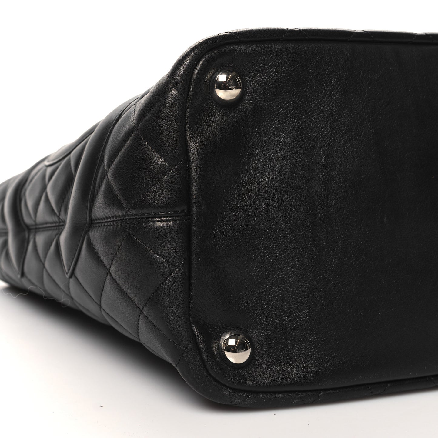 Calfskin Quilted Large Cambon Tote Black
