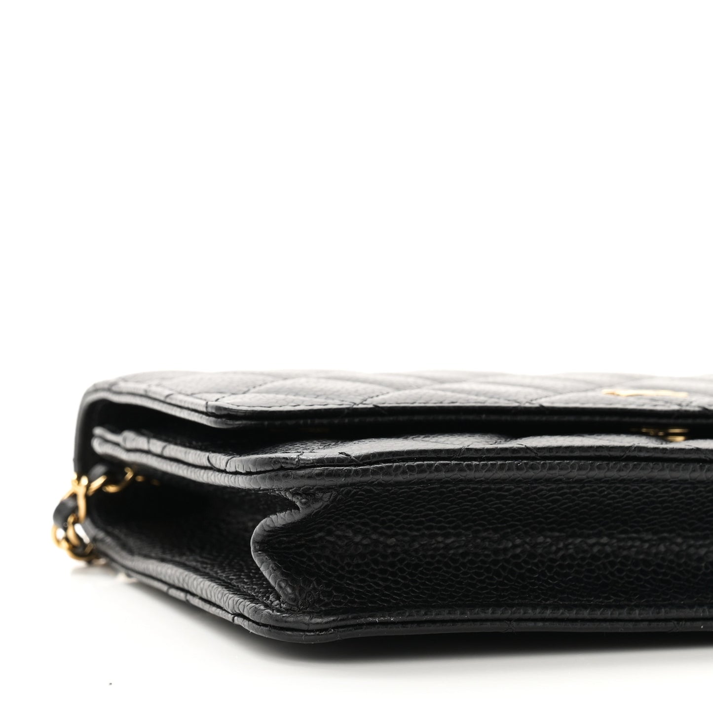 Caviar Quilted Wallet on Chain WOC Black