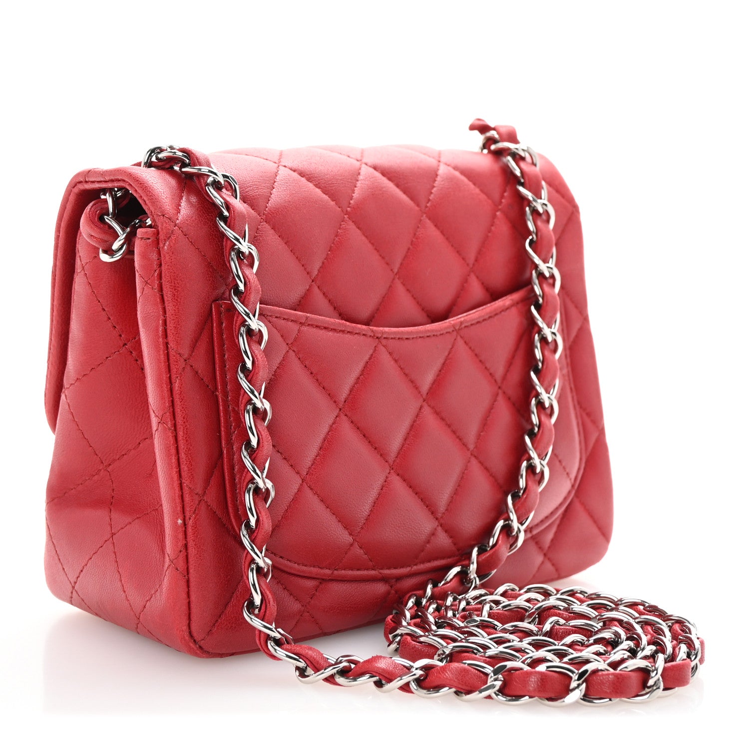 Chanel Lambskin Quilted Mini Square Flap Red 3 of 10