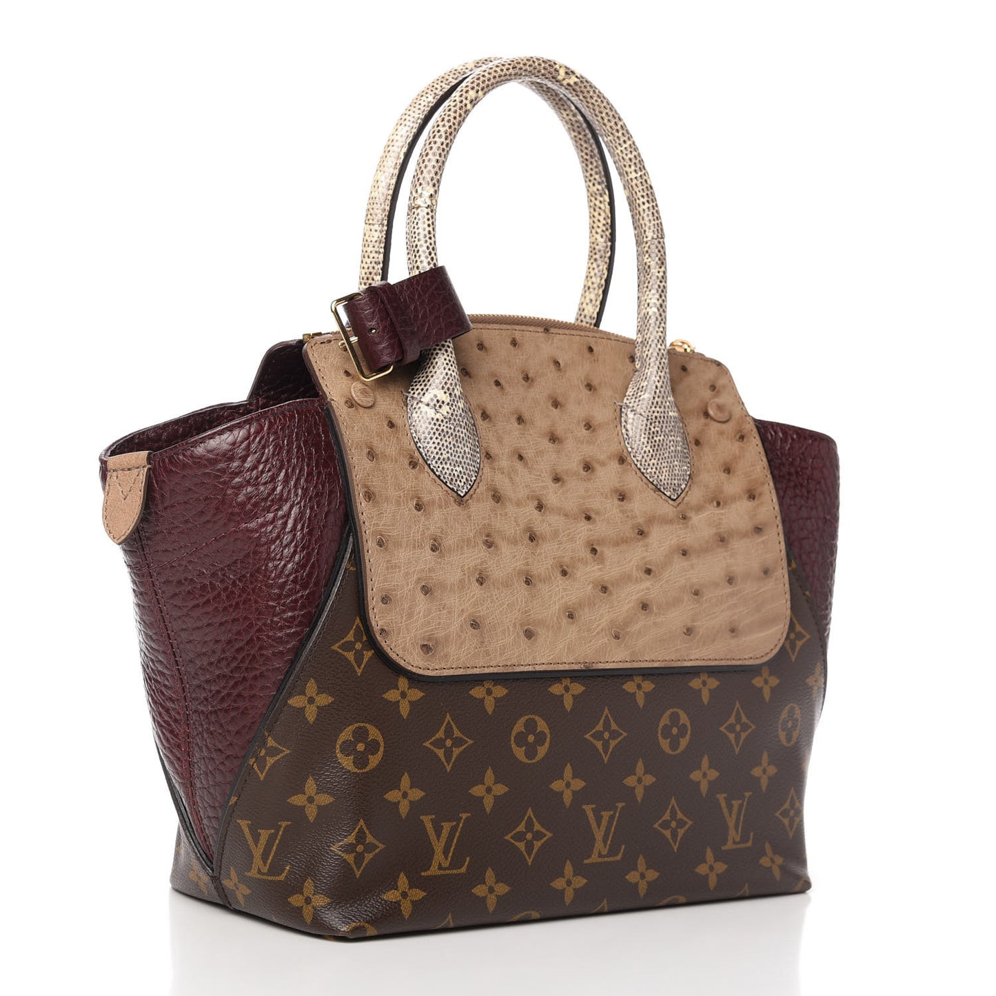 Monogram Ostrich Lizard Majestueux PM Bordeaux