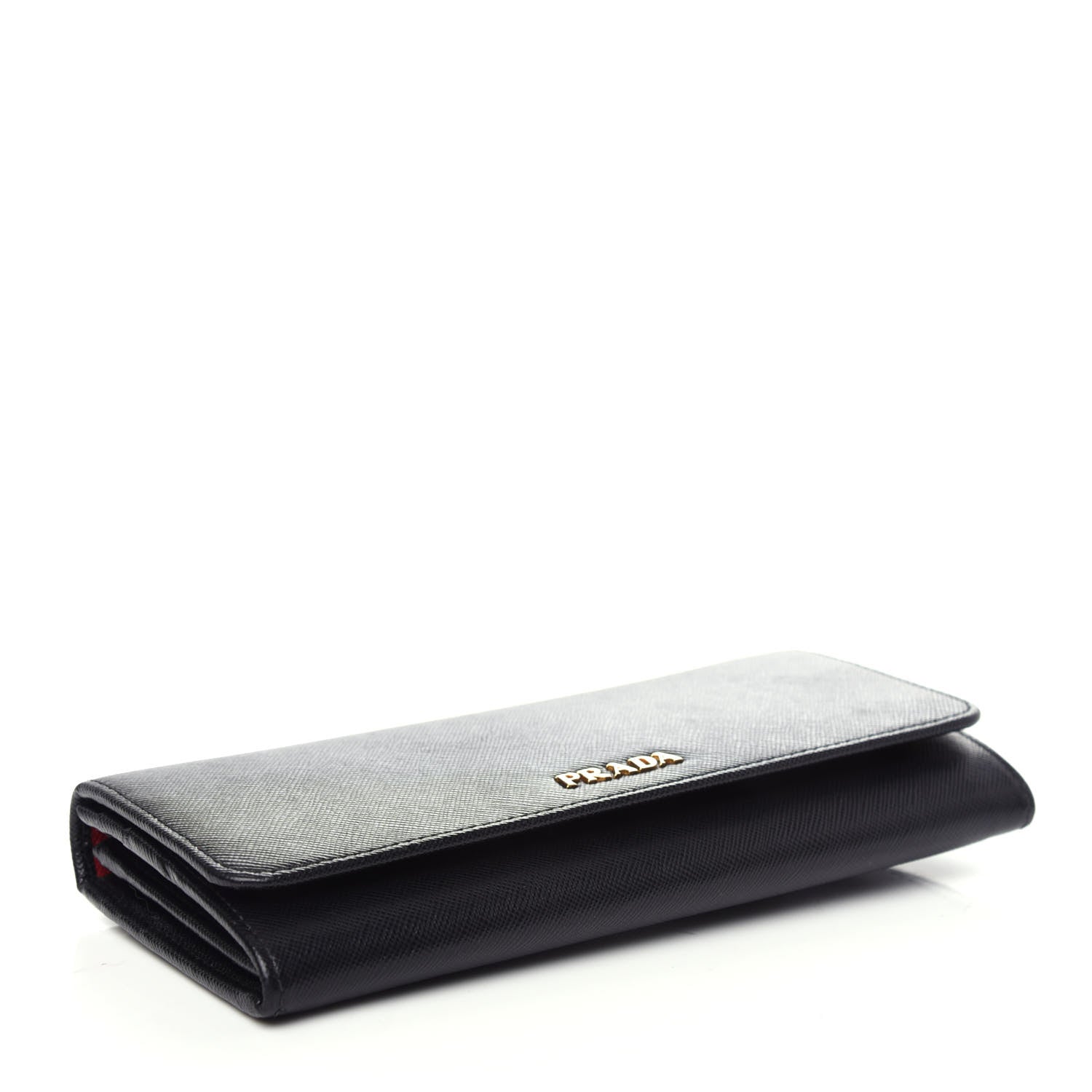 Prada Saffiano Double Wallet Black Fuoco 4 of 8