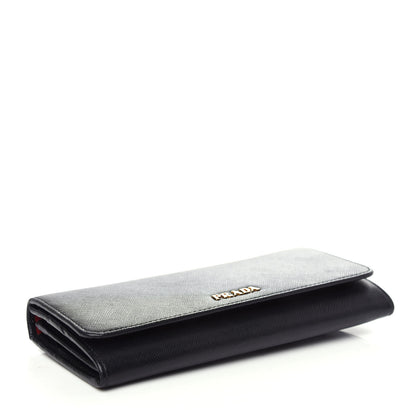 Prada Saffiano Double Wallet Black Fuoco 4 of 8