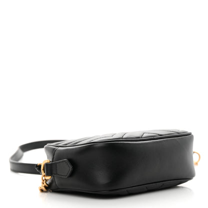 Gucci Calfskin Matelasse Mini GG Marmont Chain Shoulder Bag Black 4 of 10