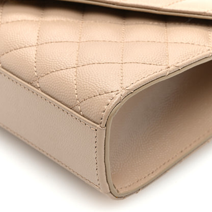 Saint Laurent Grain De Poudre Textured Mixed Matelasse Triquilt Small Monogram Satchel Dark Beige 9 of 9
