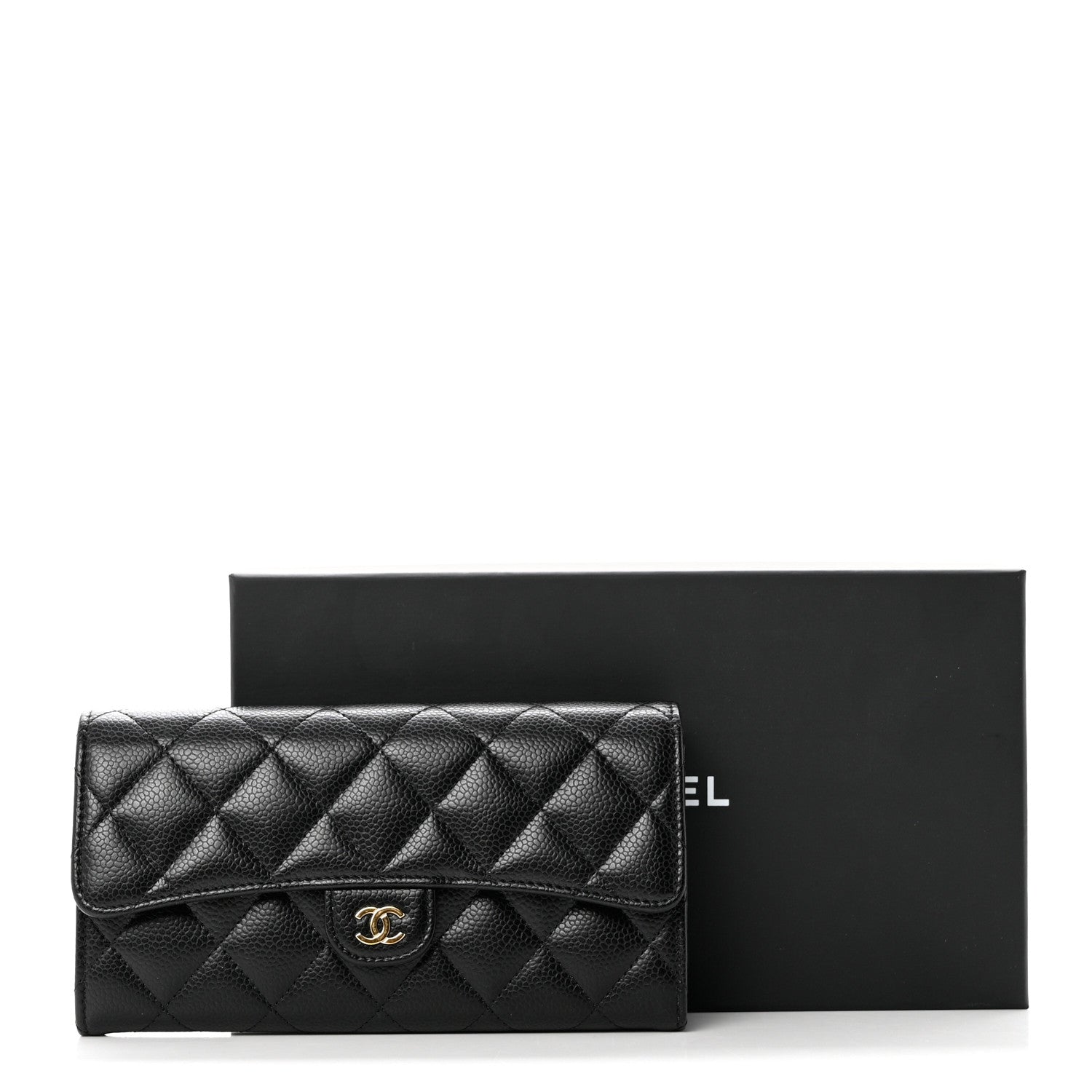 Chanel Caviar Quilted Large Gusset Flap Wallet Black 9 of 9