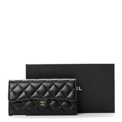 Chanel Caviar Quilted Large Gusset Flap Wallet Black 9 of 9