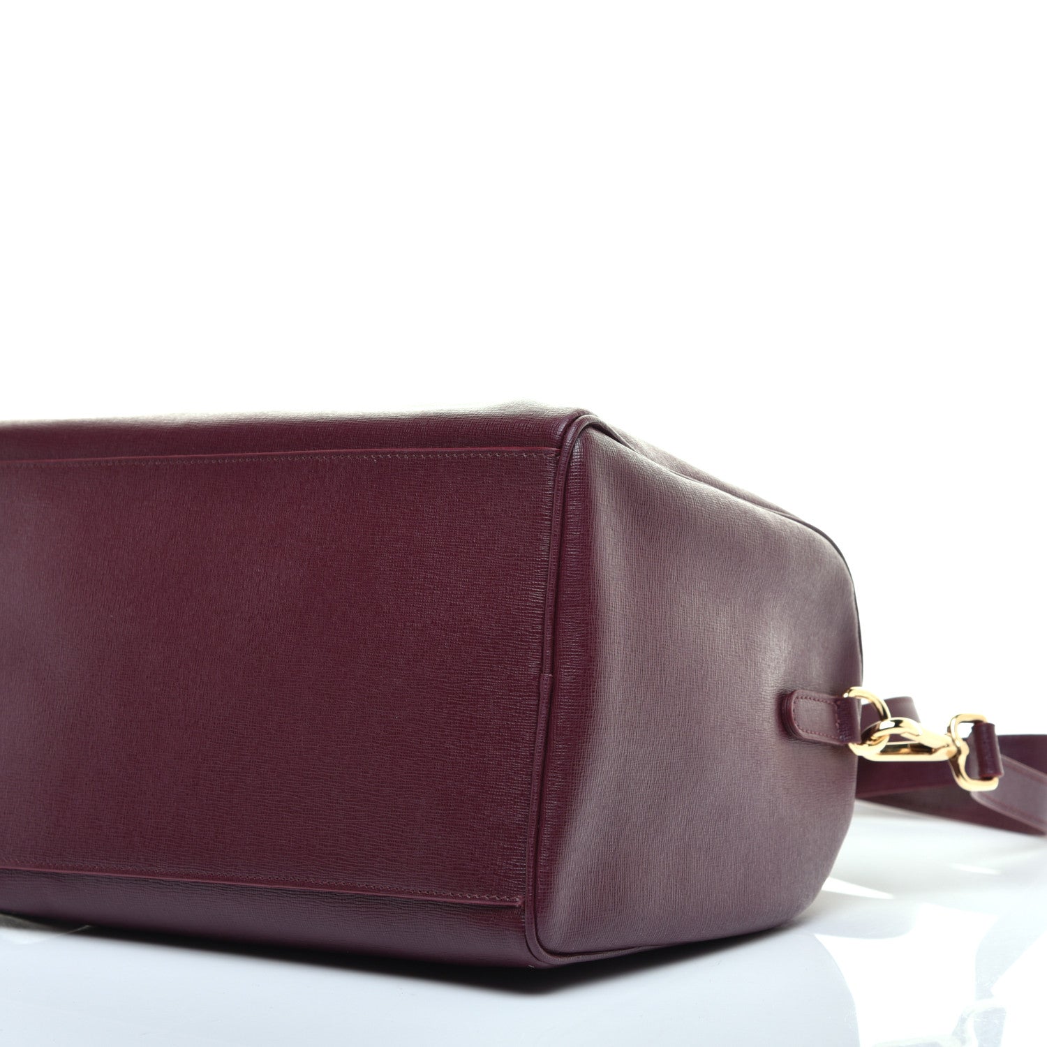 Versace Saffiano Calfskin Palazzo Bowler Burgundy 8 of 10