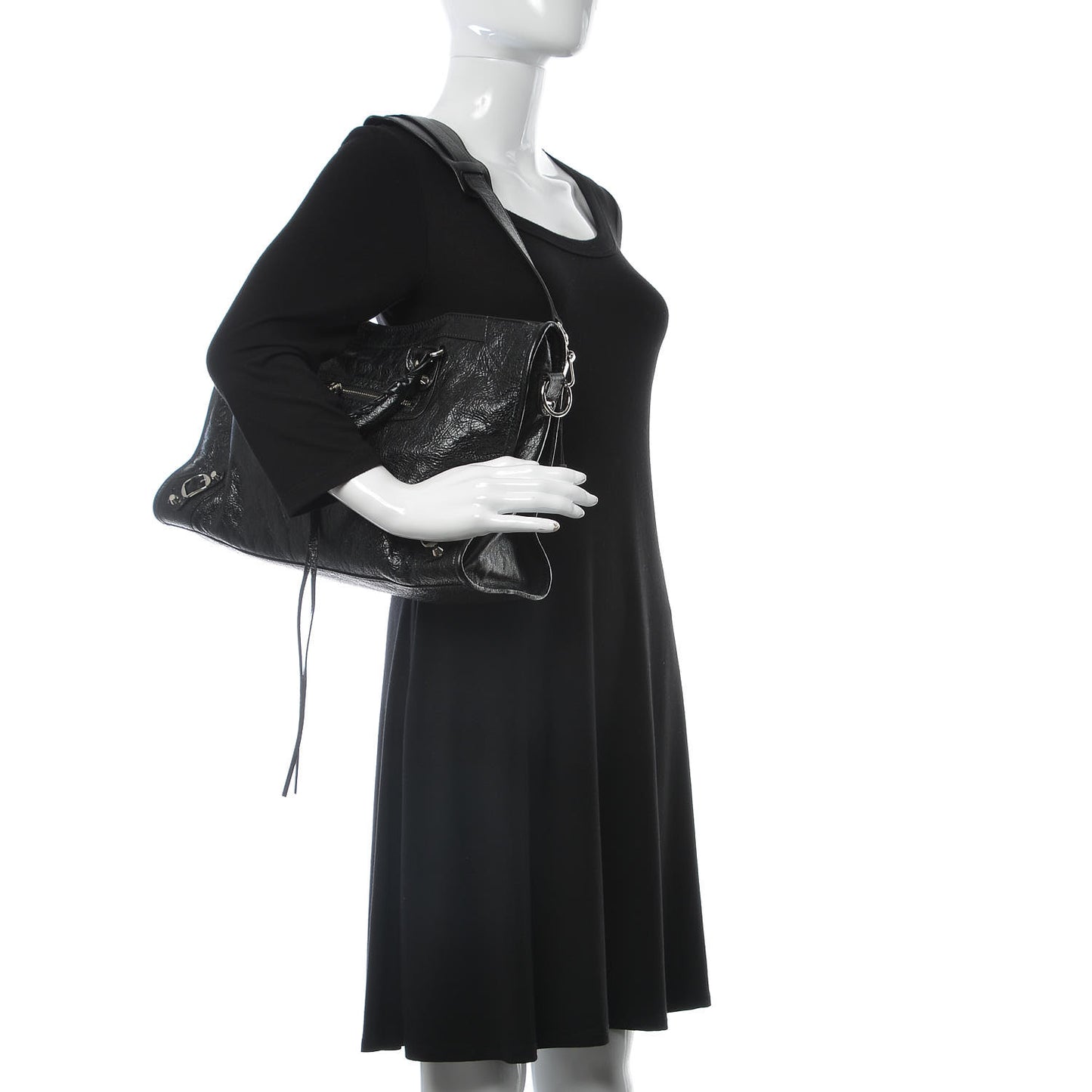 Agneau Classic Silver Hardware City Black