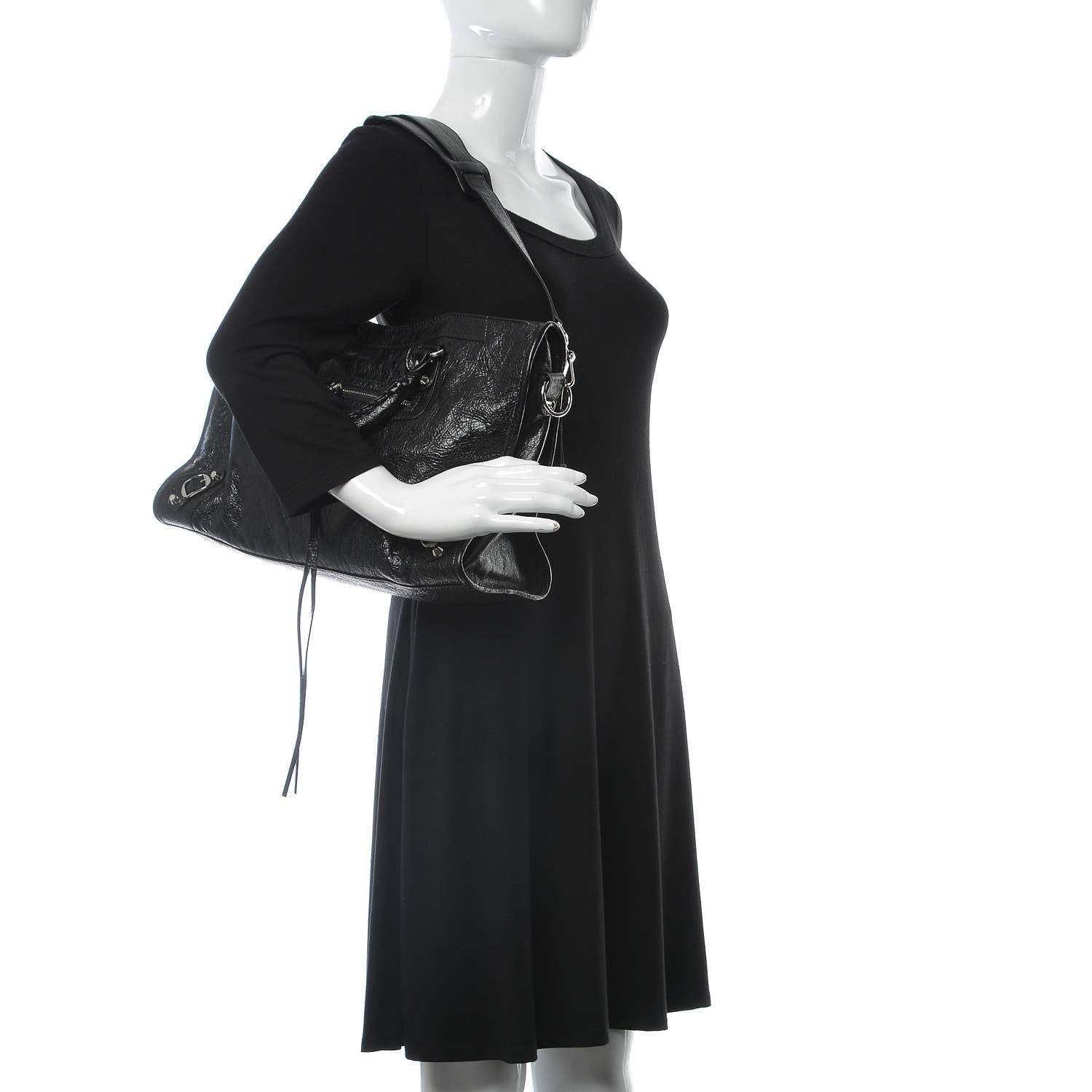 Balenciaga Agneau Classic Silver Hardware City Black 2 of 9