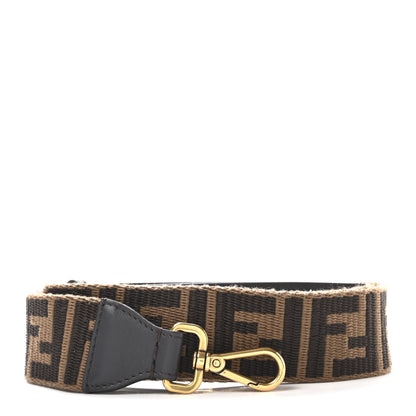 Fendi Ribbon Vitello Century FF 1974 Flat Studded Strap You Fango Marrone Ebano 1 of 6