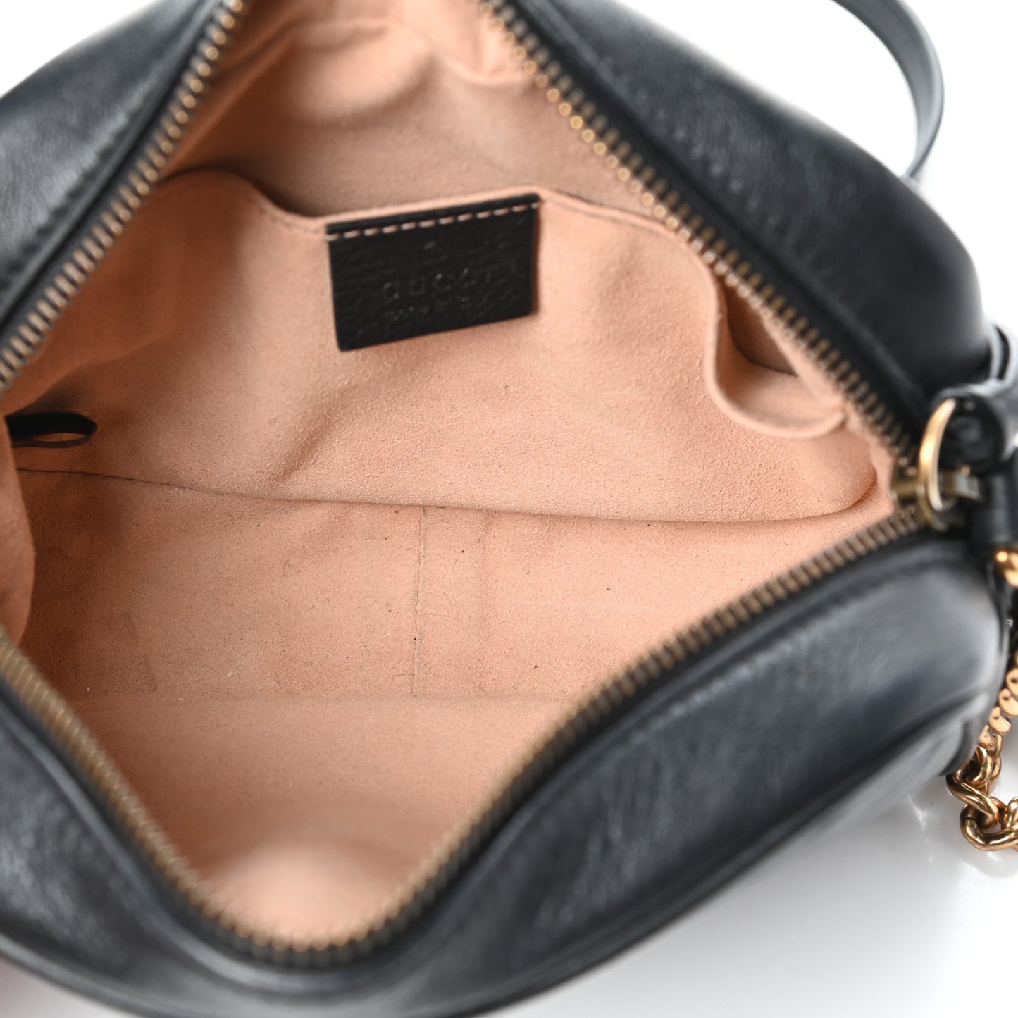Calfskin Matelasse Mini GG Marmont Chain Shoulder Bag Black