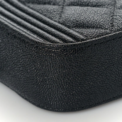 Chanel Caviar Quilted Small Boy Clutch With Chain Black 8 of 10