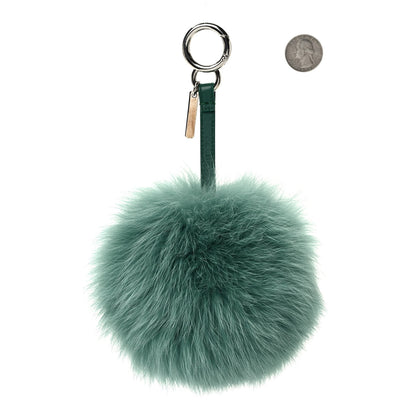 Fendi Fox Fur Shiny Nappa Bi-Color D ABCharm Bag Charm Green Black Emerald 2 of 5