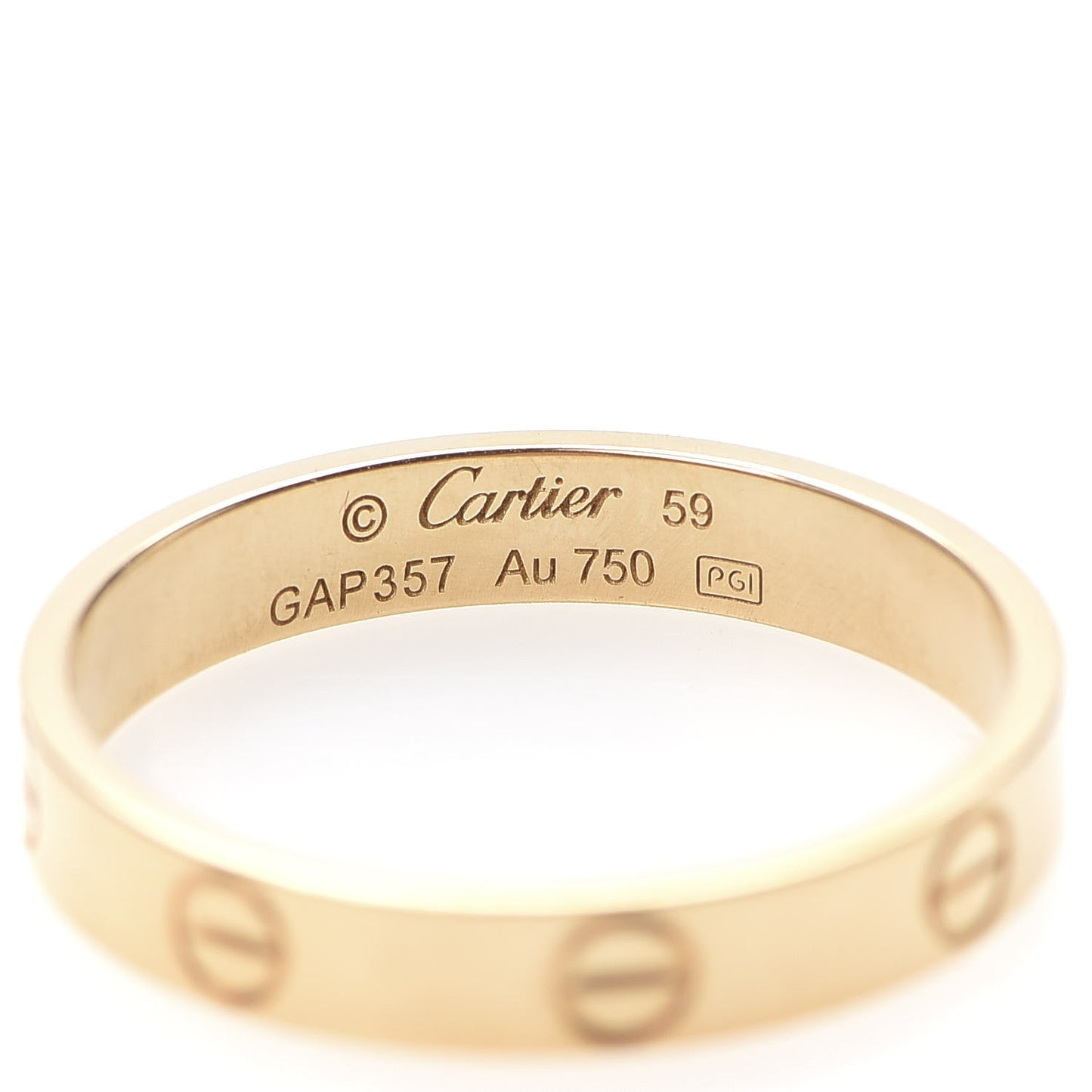 18K Yellow Gold 3.5mm LOVE Wedding Band Ring 59 8.75