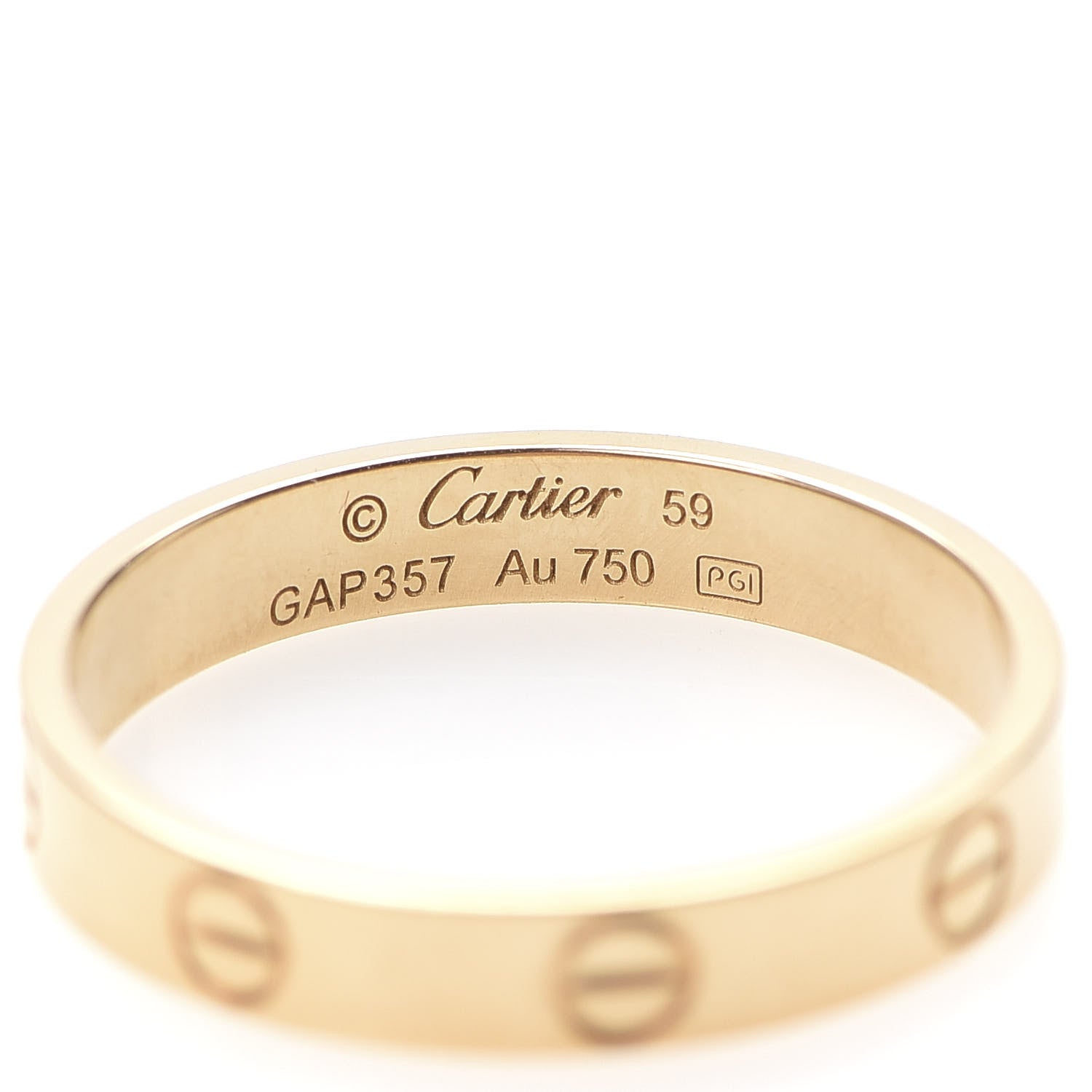 Cartier 18K Yellow Gold 3.5mm LOVE Wedding Band Ring 59 8.75 4 of 6