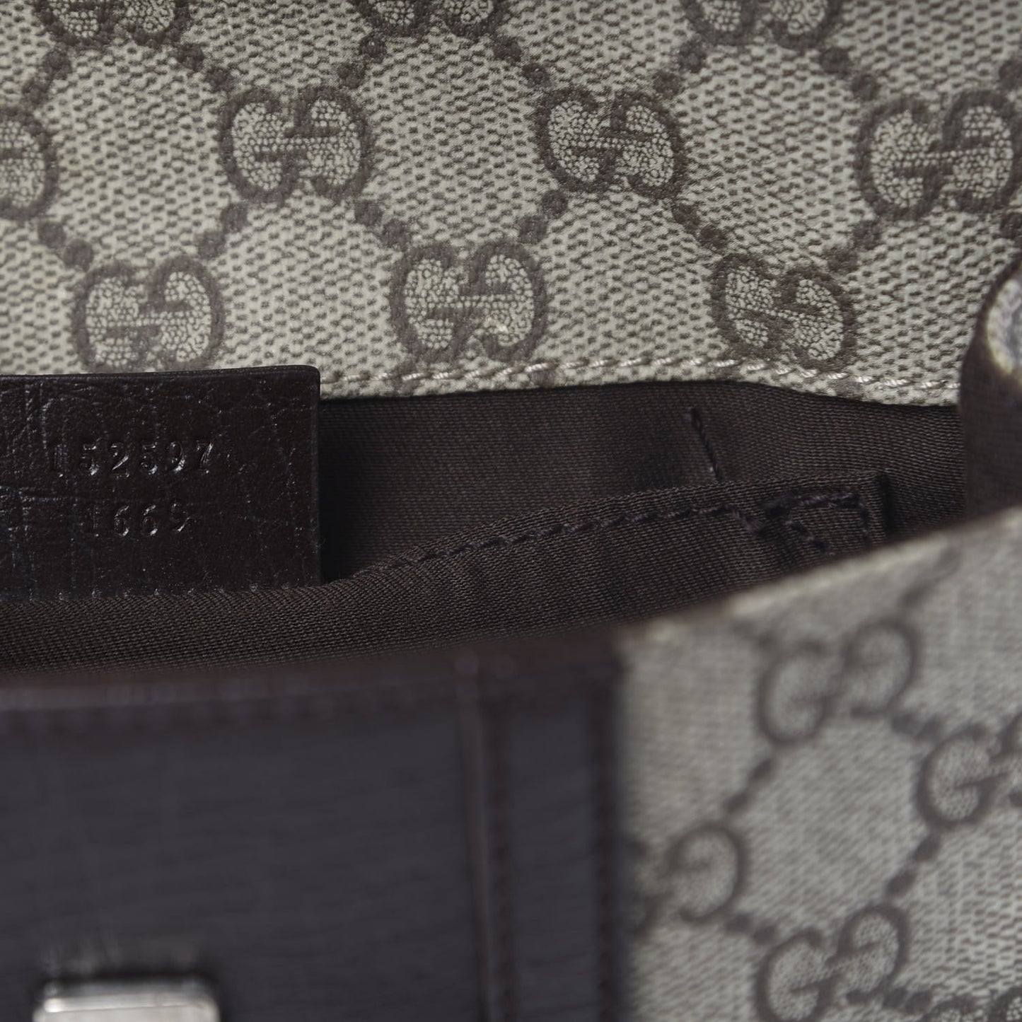GG Monogram Plus Web Belt Bag Dark Brown