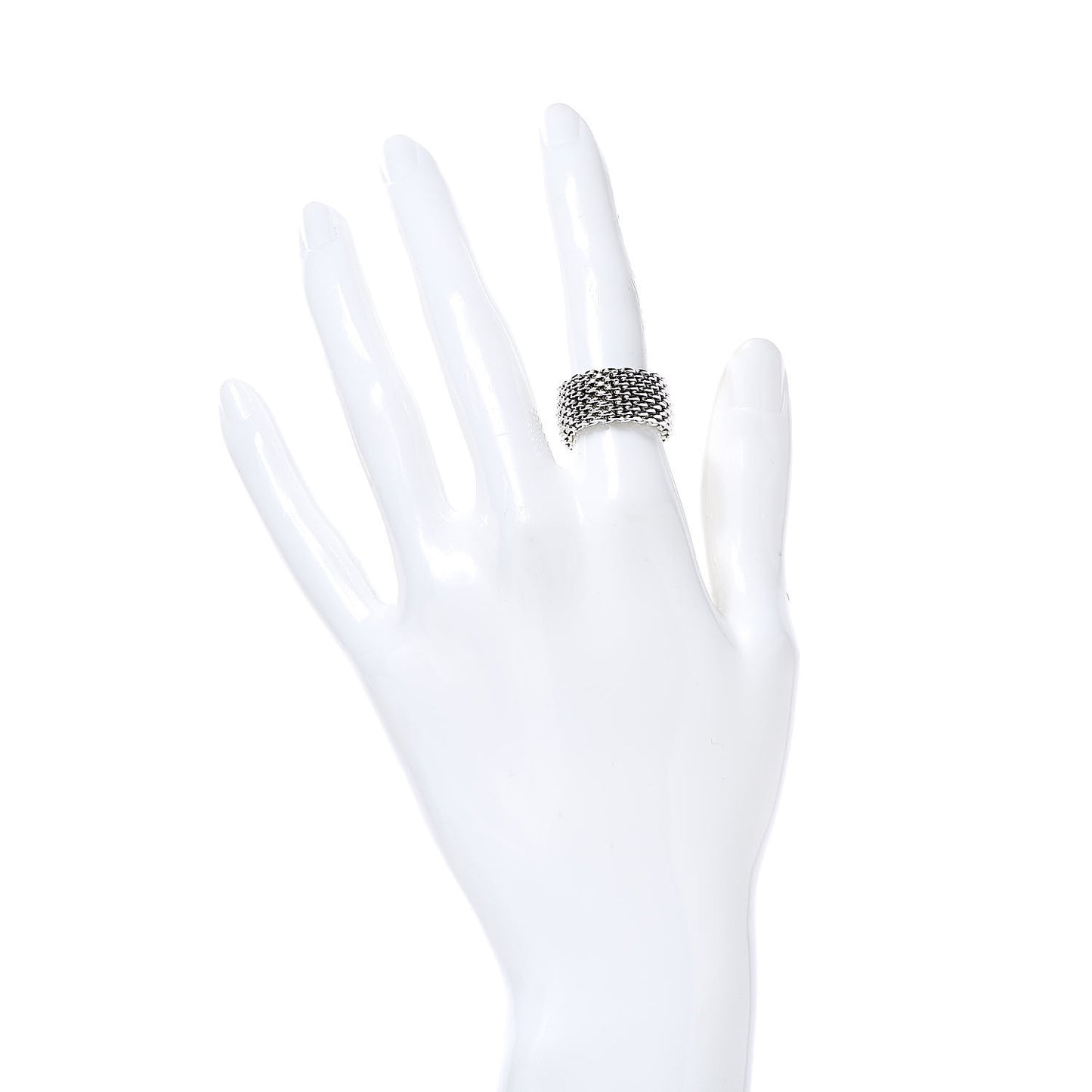 Sterling Silver Mesh Somerset Ring 50 5.5