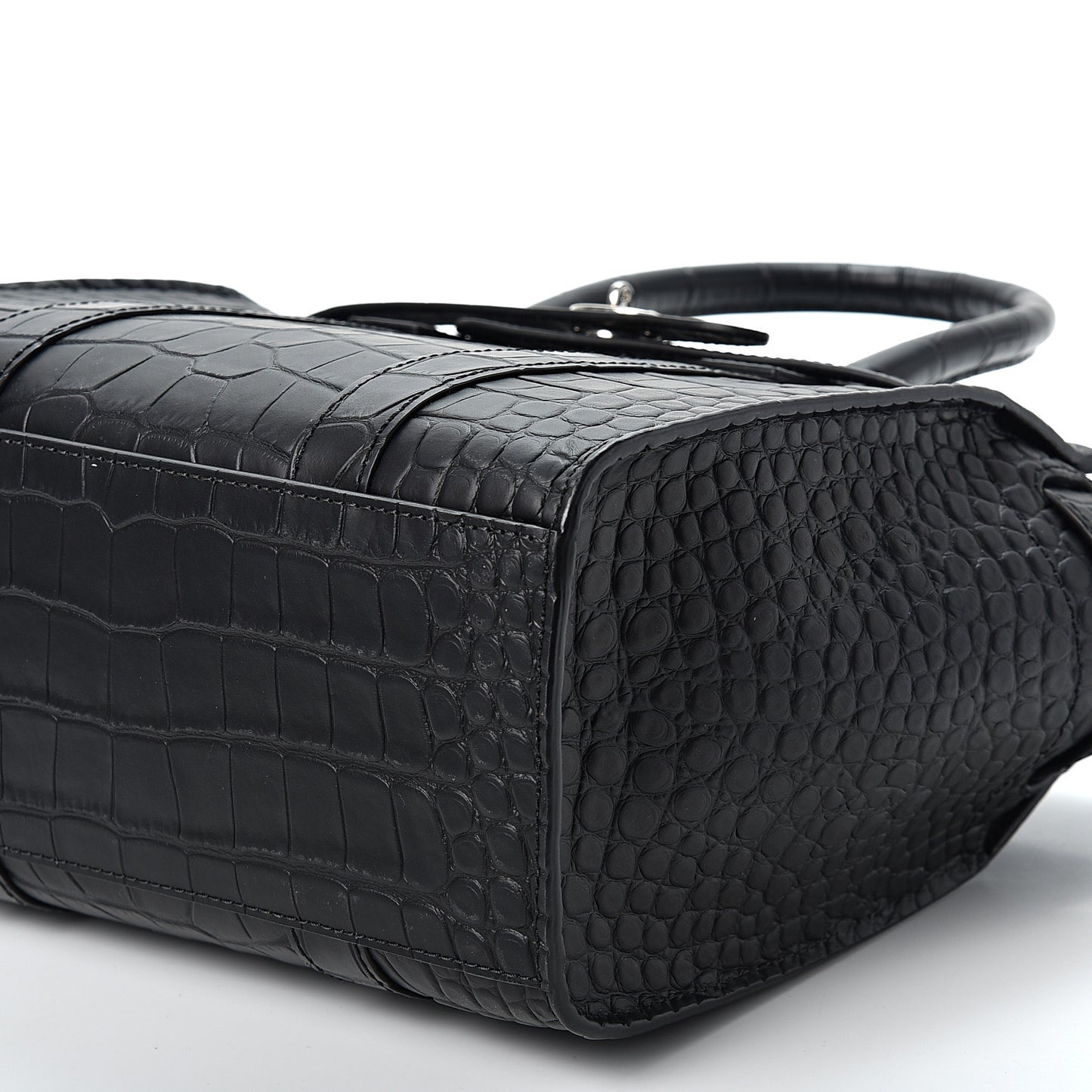 Crocodile Embossed Mini Zipped Bayswater Black