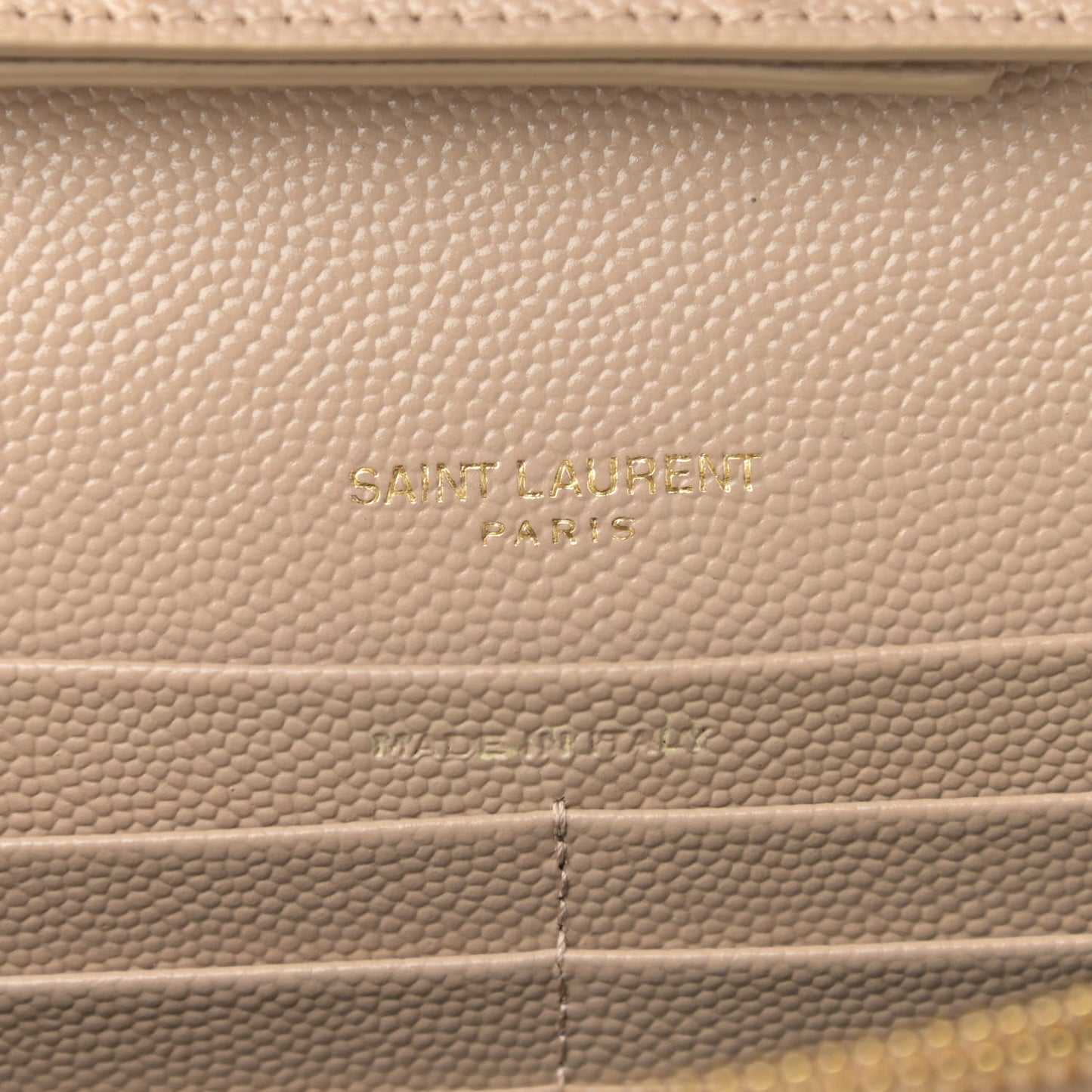 Grain De Poudre Mixed Matelasse Triquilt Monogram Chain Wallet Dark Beige
