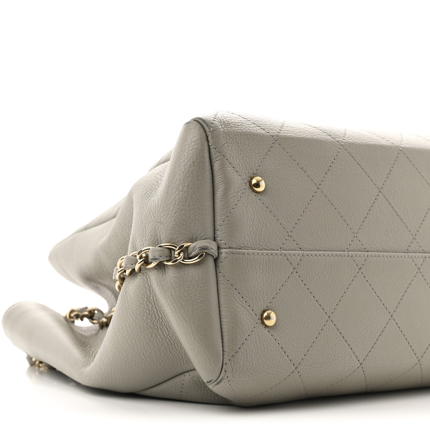 Chanel Bullskin Stitched Large Shopping Bag Grey 9 of 11