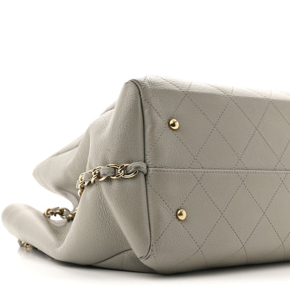 Chanel Bullskin Stitched Large Shopping Bag Grey 9 of 11