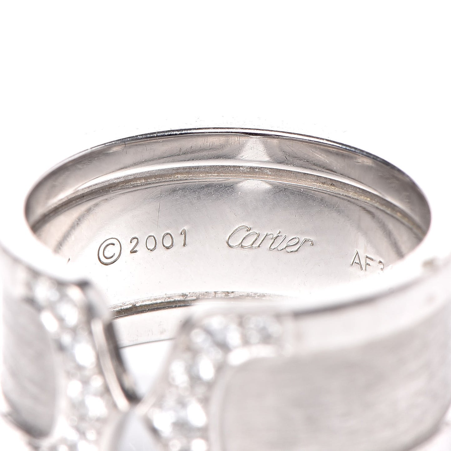 18K White Gold Diamond 10mm Logo De Ring 53 6.25