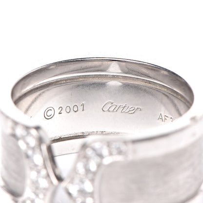 Cartier 18K White Gold Diamond 10mm Logo De Ring 53 6.25 4 of 5