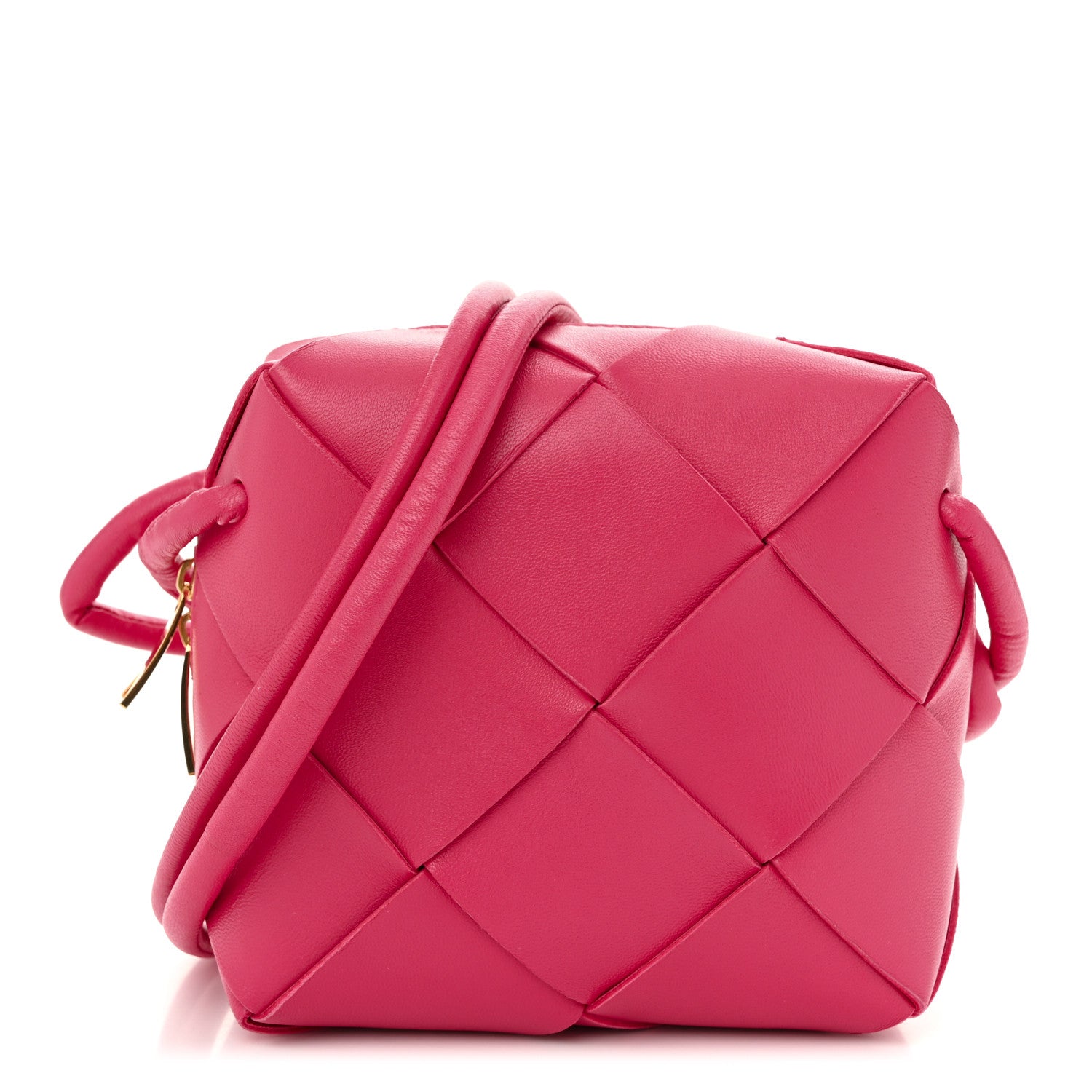 Bottega Veneta Lambskin Maxi Intrecciato Mini Cassette Camera Bag Cranberry 1 of 9