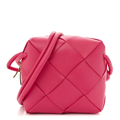 Bottega Veneta Lambskin Maxi Intrecciato Mini Cassette Camera Bag Cranberry 1 of 9