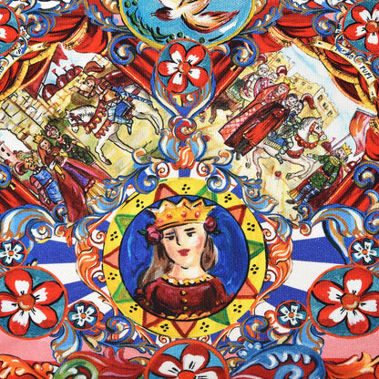 Dolce & Gabbana Canvas Court Printed Extra Large Miss Sicily Satchel Multicolor 8 of 8
