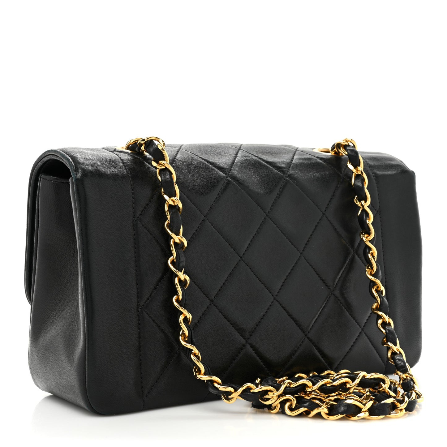 Lambskin Quilted Small Single Flap Black