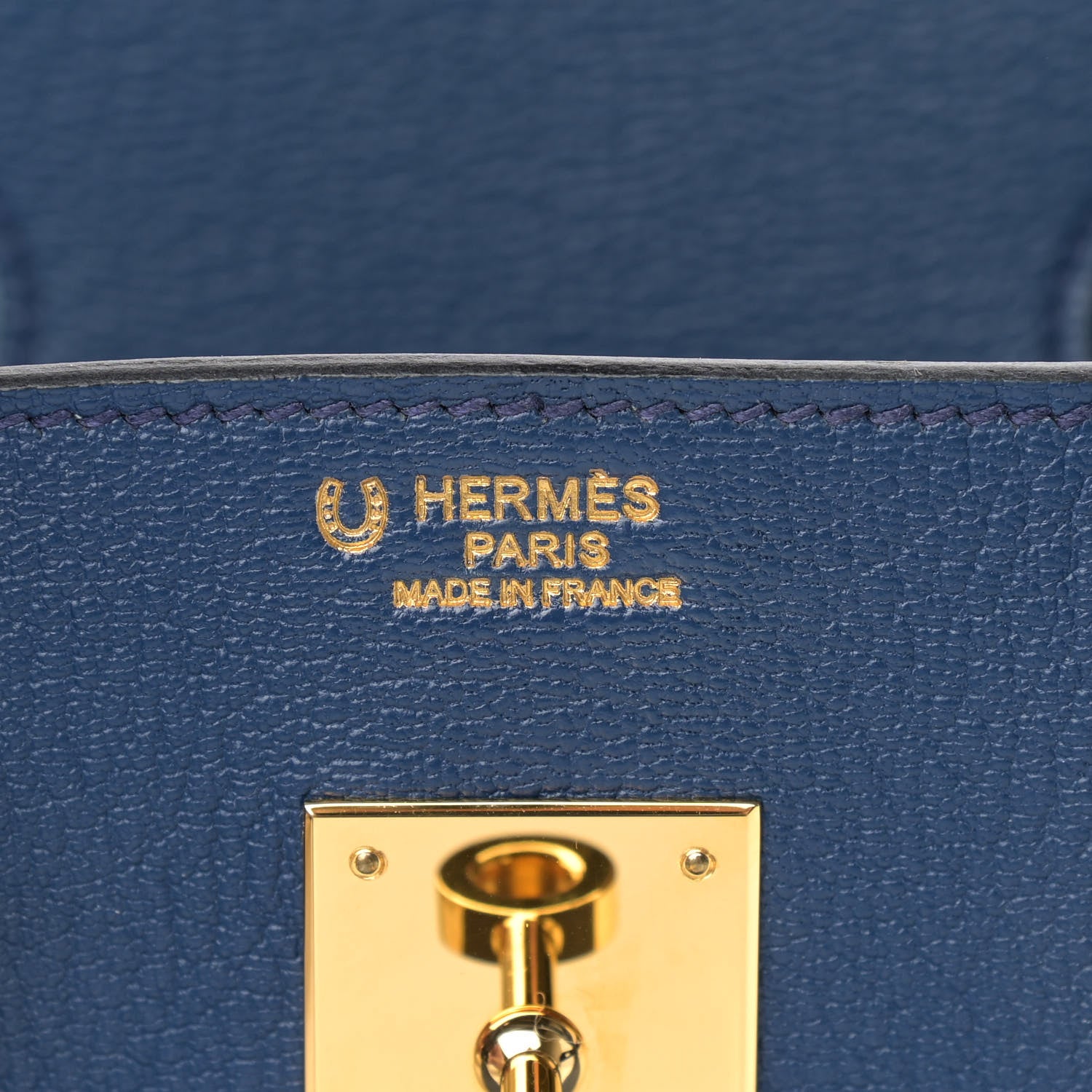 Hermes Chevre Mysore Horseshoe Birkin 30 Bleu de Malte Ciel 6 of 13