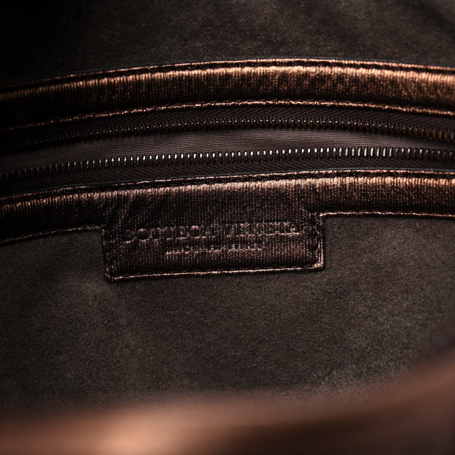 Metallic Nappa Intrecciato Large Veneta Hobo Copper