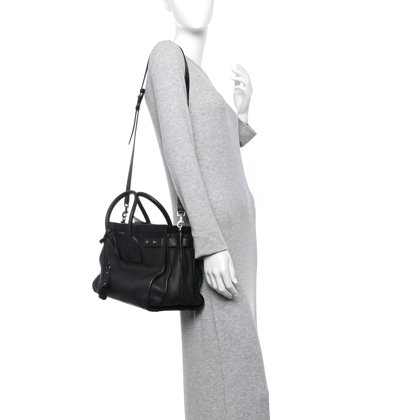 Grained Calfskin Small Supple Sac De Jour Black