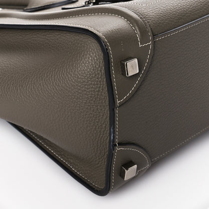 Celine Drummed Calfskin Micro Luggage Souris 8 of 10