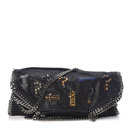 Stella McCartney Embellished Shaggy Deer Small Falabella Fold Over Tote Black 1 of 9