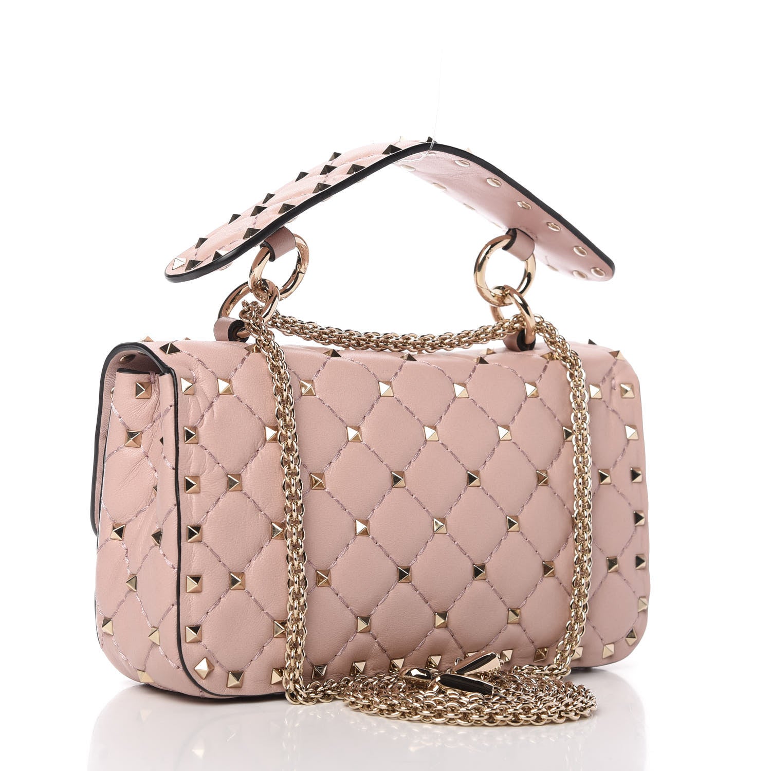 Valentino Garavani Nappa Small Rockstud Spike Shoulder Bag Water Rose 2 of 9