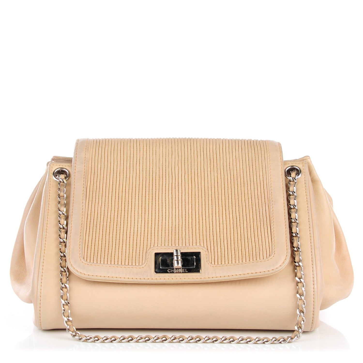 Chanel Lambskin Vertical Quilt Accordion Flap Beige 1 of 12