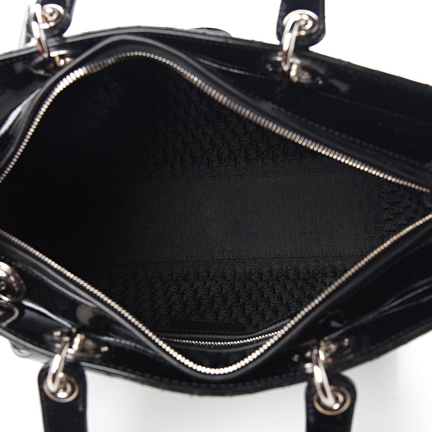 Christian Dior Patent Cannage Large Lady Dior Black 4 of 9