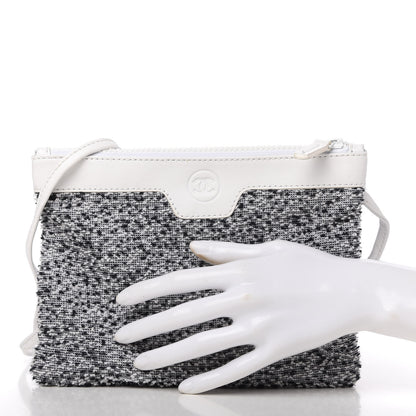 Chanel Terry Pouch White Black 2 of 9